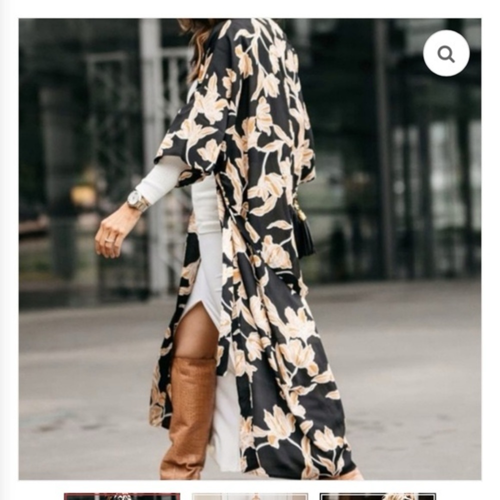 Maison Du Soir Womens Floral Kimono Duster Belted… - image 3